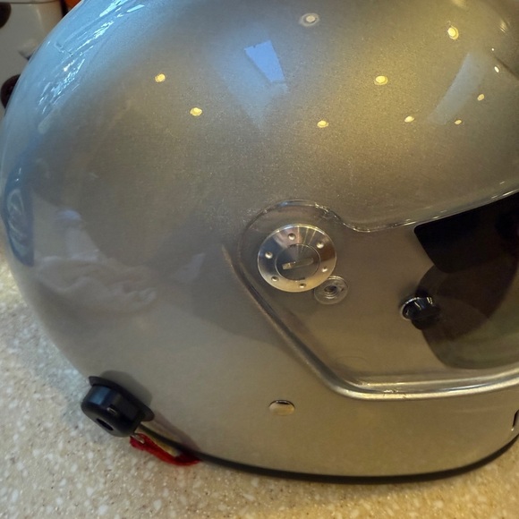 Conquer Snell SA2015 Silver Racing Helmet Head Protection Full Face Men’s Sz XL - Picture 2 of 16